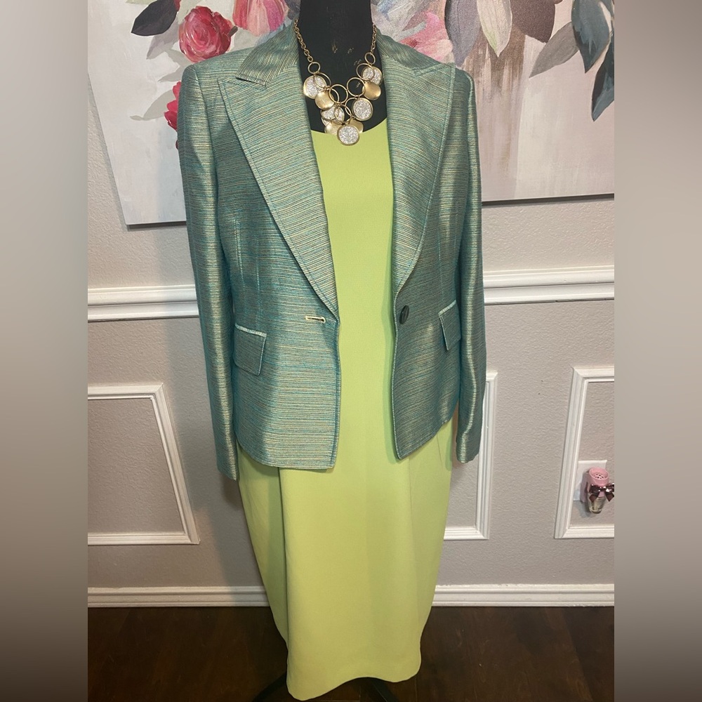 Jones Studio Vibrant Green Dress - Picture 14 of 15
